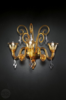 Voltolina Alvise 3L Wall Lamp Amber Gold
