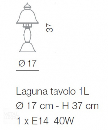 Voltolina Laguna 1L Table Lamp ALL GOLD