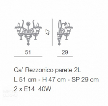 Voltolina Rezzonico 2L Wall Lamp Polichrome Nickel