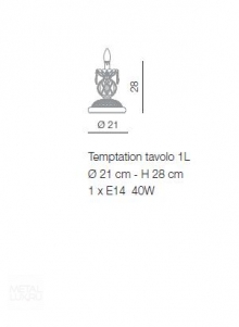 Voltolina Temptation/Dream 1L Bottle Table Lamp Gold